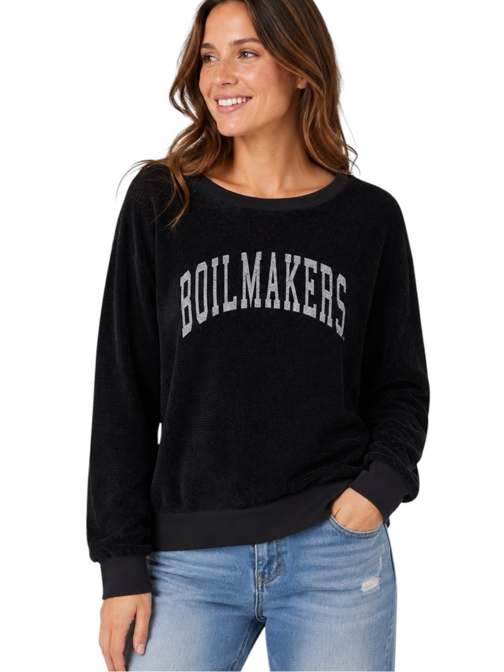 NEW Gameday Couture Purdue Boilermakers Chenille Pulliver Sweater Black Size XL